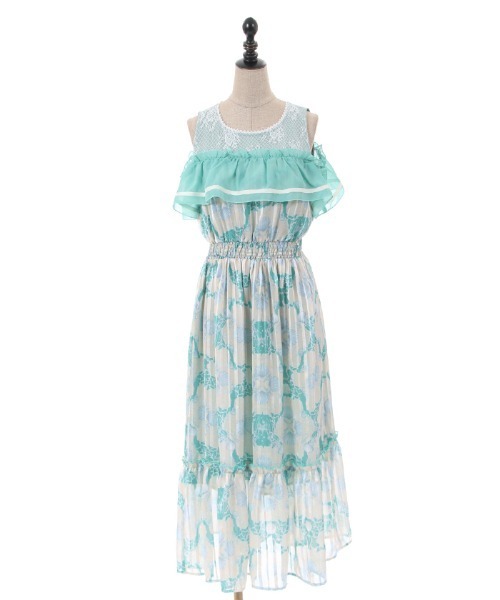 「axes femme POETIQUE」 ノースリーブワンピース MEDIUM グリーン レディース_画像2