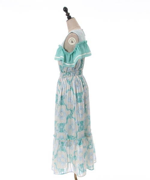 「axes femme POETIQUE」 ノースリーブワンピース MEDIUM グリーン レディース_画像3