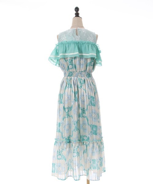 「axes femme POETIQUE」 ノースリーブワンピース MEDIUM グリーン レディース_画像4