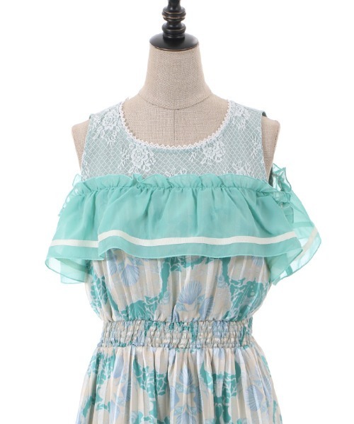 「axes femme POETIQUE」 ノースリーブワンピース MEDIUM グリーン レディース_画像5