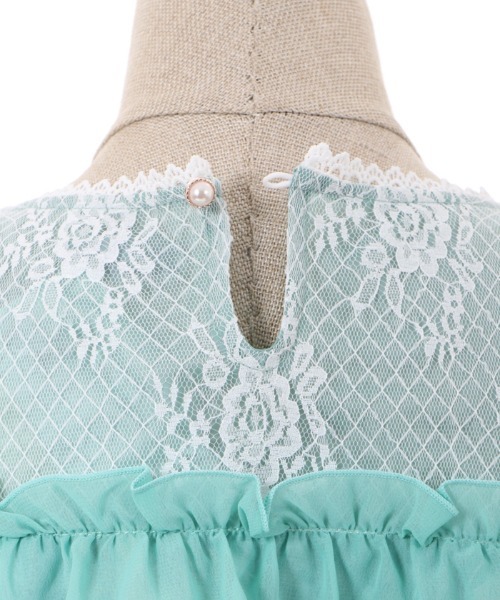 「axes femme POETIQUE」 ノースリーブワンピース MEDIUM グリーン レディース_画像8