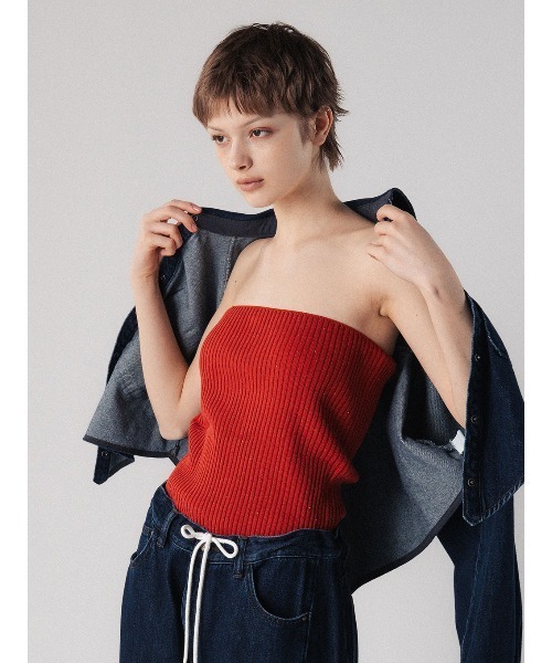 ELCHELE（エルチェレ） チューブトップ ベアトップ NEP KNIT TUBE TOP 