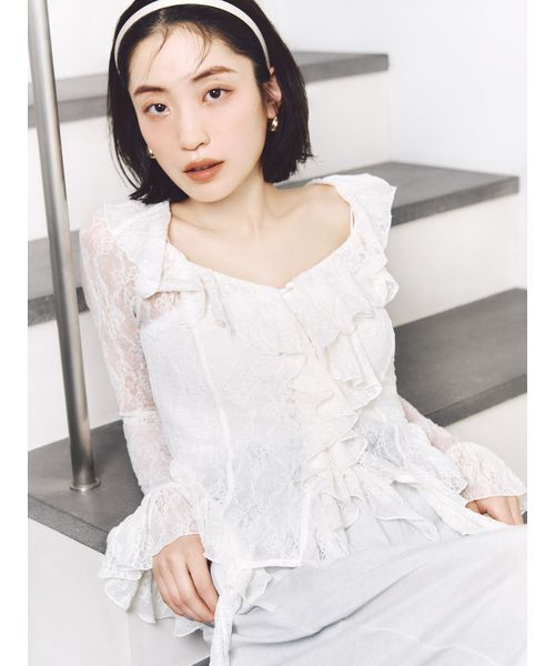 期間限定お値下げ❤️新品❤️SNIDEL❤️レースフリルトップス SNIDEL（スナイデル） tシャツ カットレースフリルプルオーバー