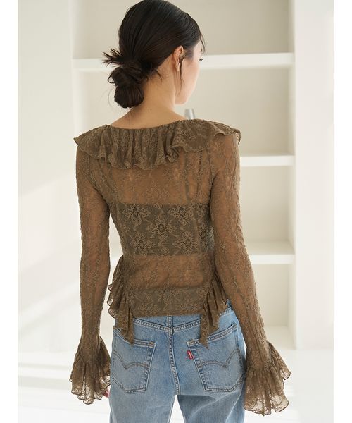 snidel 新作 レースフリルトップス 新品タグ付き SNIDEL｜レースフリルプルオーバー | Rakuten Fashion(楽天