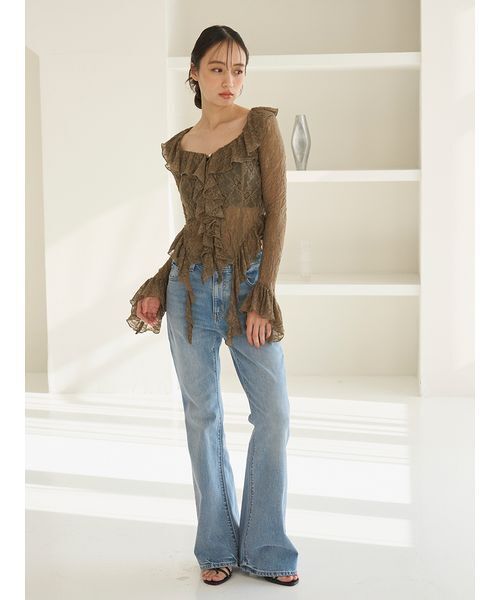 期間限定お値下げ❤️新品❤️SNIDEL❤️レースフリルトップス SNIDEL（スナイデル） tシャツ カットレースフリルプルオーバー