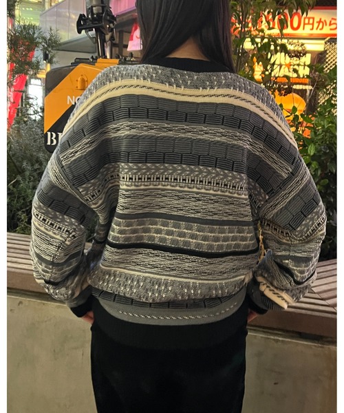 「BROKEN BASE」 長袖ニット LARGE ブラック メンズ_画像6