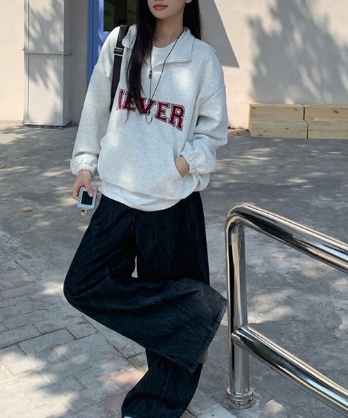 「SpRay」 プルオーバーパーカー FREE ネイビー レディース_画像5