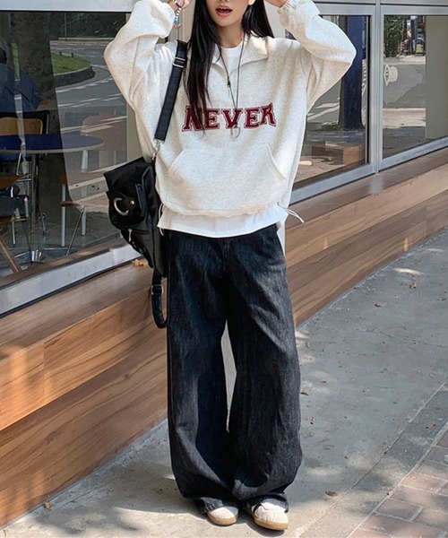 「SpRay」 プルオーバーパーカー FREE ネイビー レディース_画像9