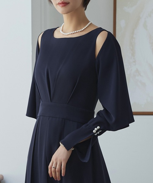 美品　ネイビー L ルイルエブティック　ワンピース RUIRUE BOUTIQUE（ルイルエブティック） 長袖ワンピース L ネイビー