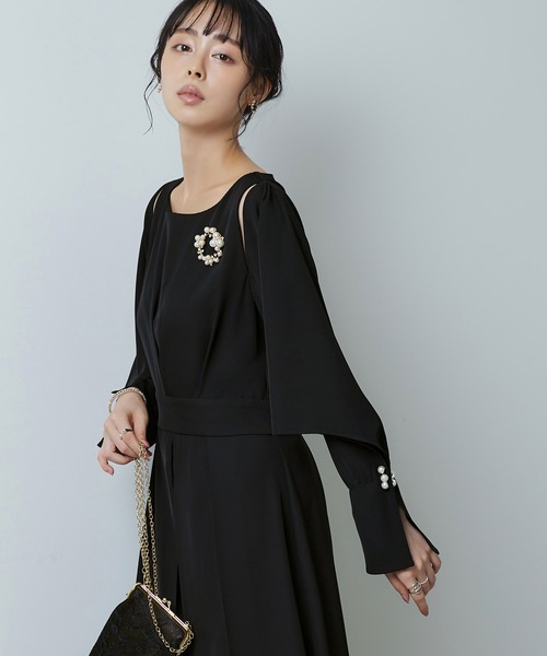 RUIRUE BOUTIQUE（ルイルエブティック） 長袖ワンピース L ネイビー