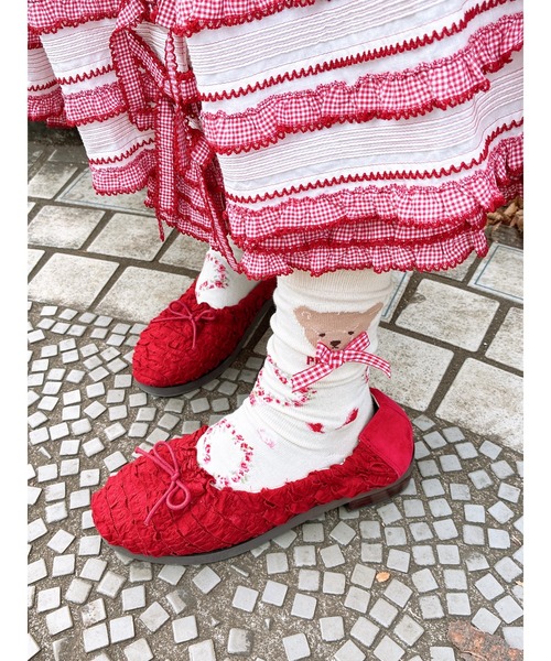 スカート ギンガムフリル使いローンスカートの画像