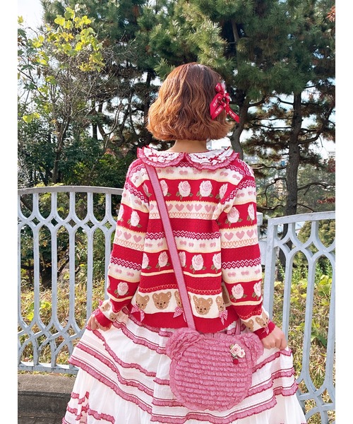 PINK HOUSE 25年 フリル使い起毛スカート① ブラウン L PINK HOUSE（ピンクハウス） スカート ギンガムフリル使いローン