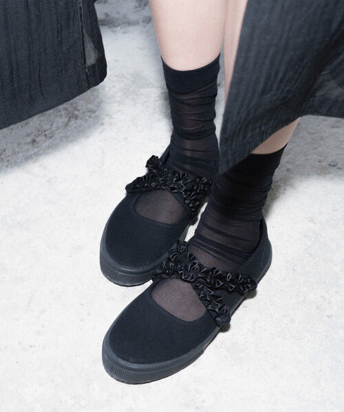 NOVESTA eunola フリル ダブルストラップ フラットシューズ 37 Bshop スニーカー eunoia × NOVESTA | TWO STRAP MARY JANE レディース