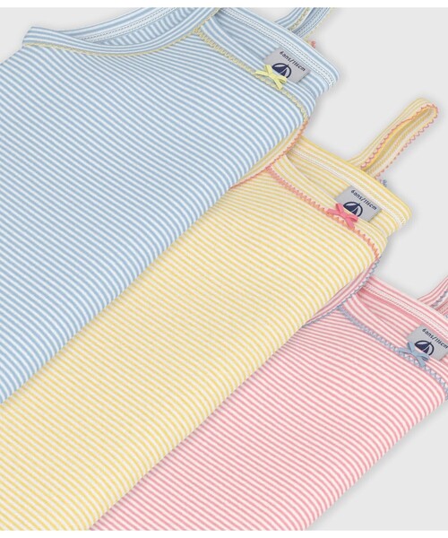 PETIT BATEAU（プチバトー） 肌着 ミラレキャミソール3枚組 キッズ