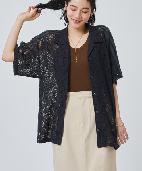 ブラウス シャツ 「adidas×アルペン限定モデル」アディダス adidas W LACE SS SHIRTS AP レディースの画像