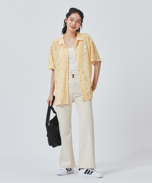 ブラウス シャツ 「adidas×アルペン限定モデル」アディダス adidas W LACE SS SHIRTS AP レディースの画像