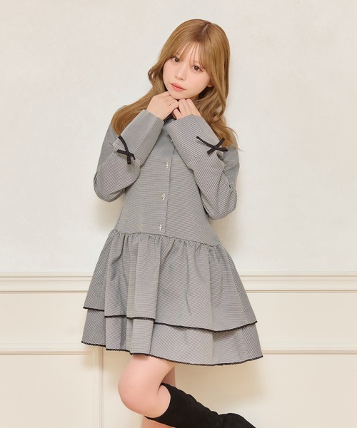 「apres jour」 長袖ワンピース X-LARGE ブラック系その他 レディース_画像4