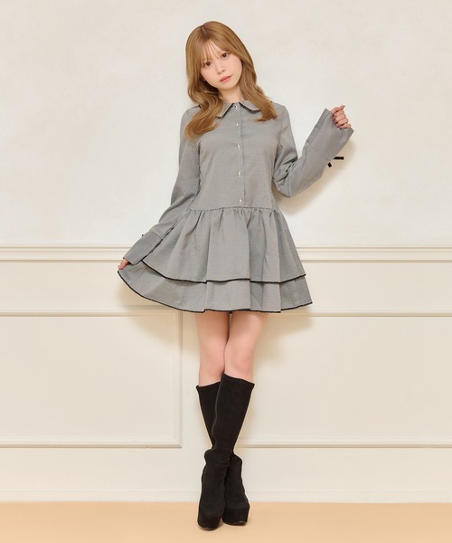 「apres jour」 長袖ワンピース X-LARGE ブラック系その他 レディース_画像5