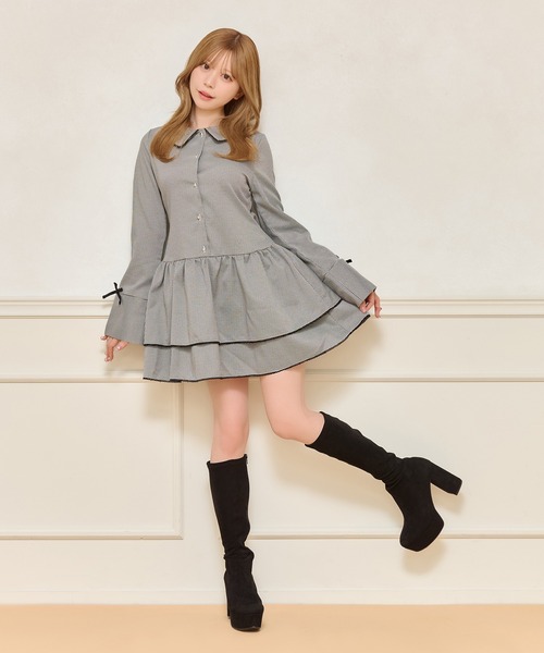 「apres jour」 長袖ワンピース X-LARGE ブラック系その他 レディース_画像6