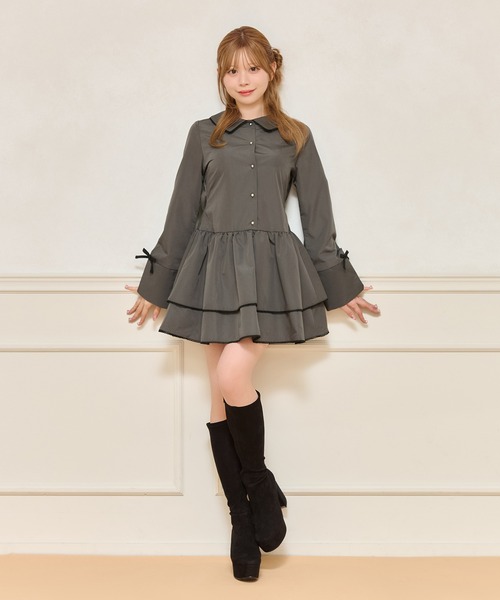 「apres jour」 長袖ワンピース X-LARGE ブラック系その他 レディース_画像8