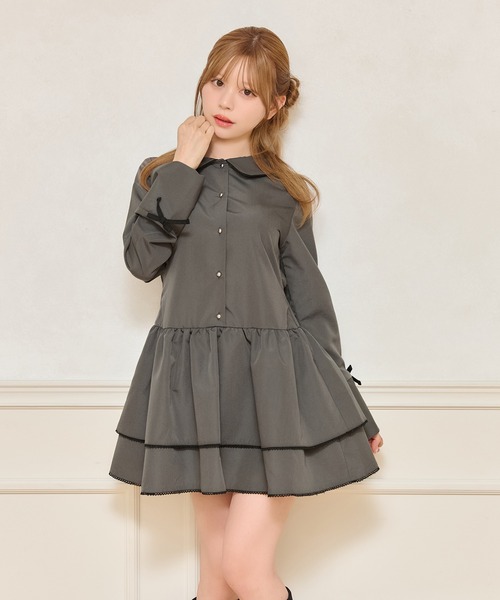 「apres jour」 長袖ワンピース X-LARGE ブラック系その他 レディース_画像9