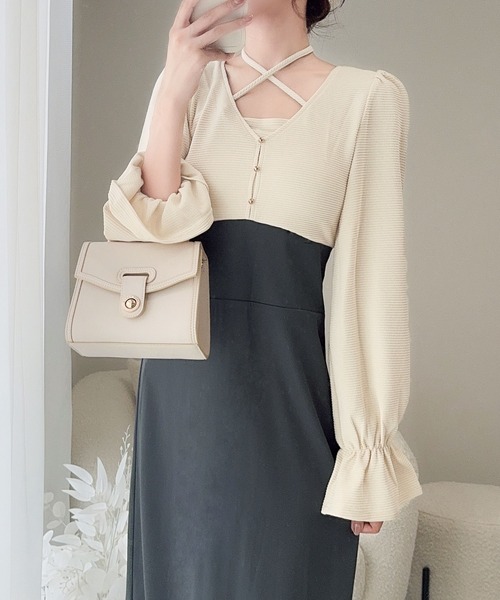 「mily bilet」 ドッキングワンピース MEDIUM ブラック レディース_画像6