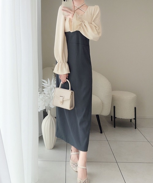 「mily bilet」 ドッキングワンピース MEDIUM ブラック レディース_画像9
