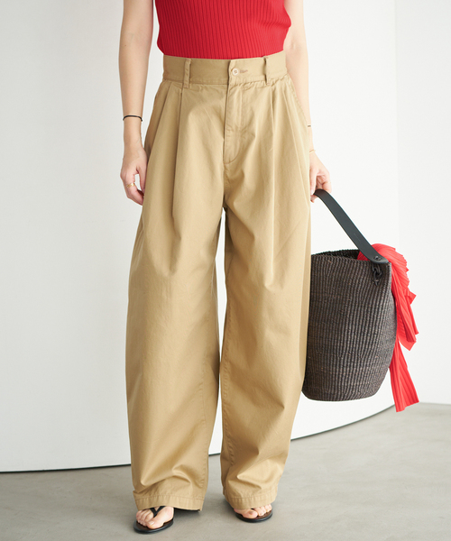 ワイドパンツ チノパン Barrel Chinos パンツ レディースの画像
