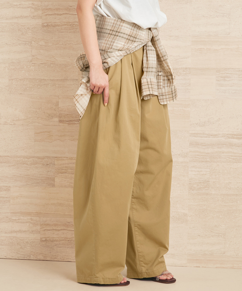 ワイドパンツ チノパン Barrel Chinos パンツ レディースの画像