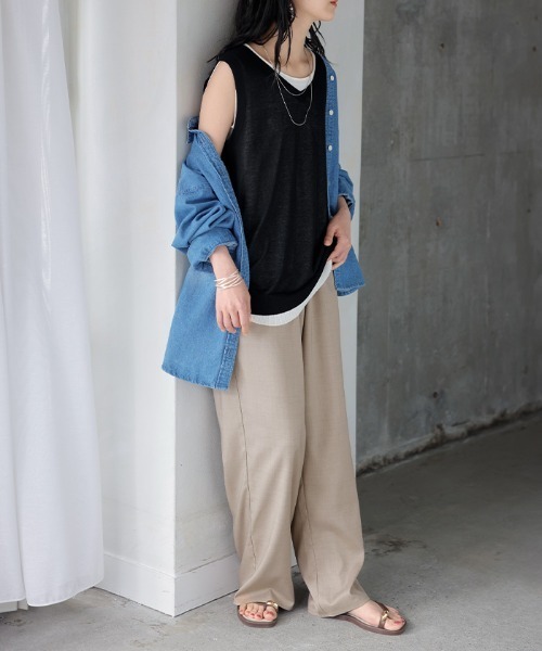 HUG.U（ハグユー） パンツ 「スラックスの顔した楽パン」ワイド