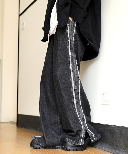 NEOS（KOKUYO） 「neos」 サルエルデニムパンツ LARGE ブラック メンズ