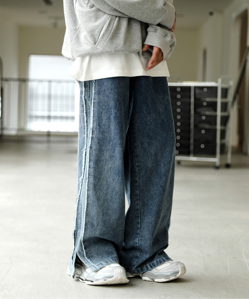 NEOS（KOKUYO） 「neos」 サルエルデニムパンツ LARGE ブラック メンズ