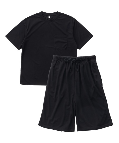 Karlas セットアップ メンズ上下セット 胸ポケット付半袖Tシャツ