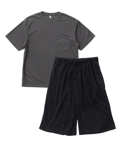Karlas セットアップ メンズ上下セット 胸ポケット付半袖Tシャツ