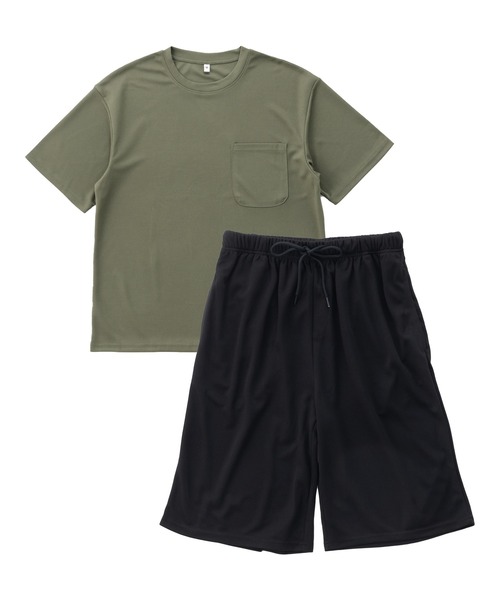 Karlas セットアップ メンズ上下セット 胸ポケット付半袖Tシャツ