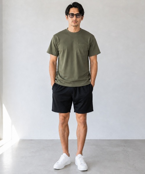 Karlas セットアップ メンズ上下セット 胸ポケット付半袖Tシャツ