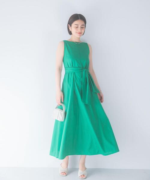 Chloe リネンタイバックドレス ワンピース リボン ワンピース リネン混リボンドレス : ZOZOTOWN Yahoo!店 - 通販 - Yahoo