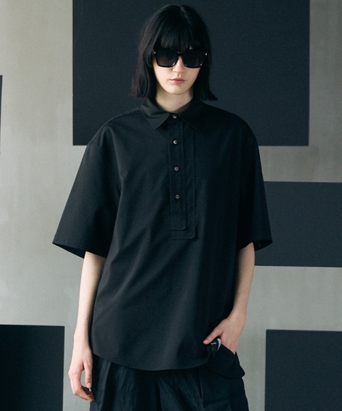 限定・美品・完売 MAISON SPECIAL 半袖シャツ ブラック サイズ1 MAISON SPECIAL（メゾンスペシャル） シャツ 半袖 メンズ レディース