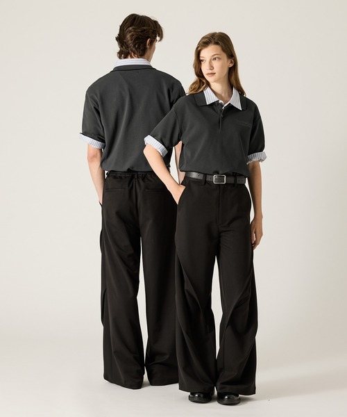 「CLEL」 半袖ポロシャツ X-SMALL ネイビー メンズ_画像4