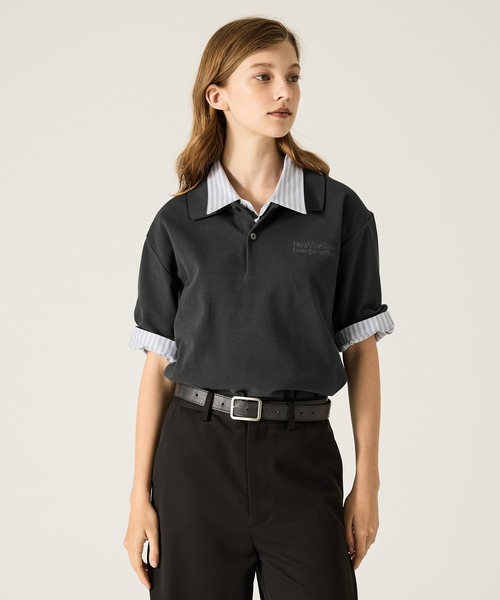 「CLEL」 半袖ポロシャツ X-SMALL ネイビー メンズ_画像5