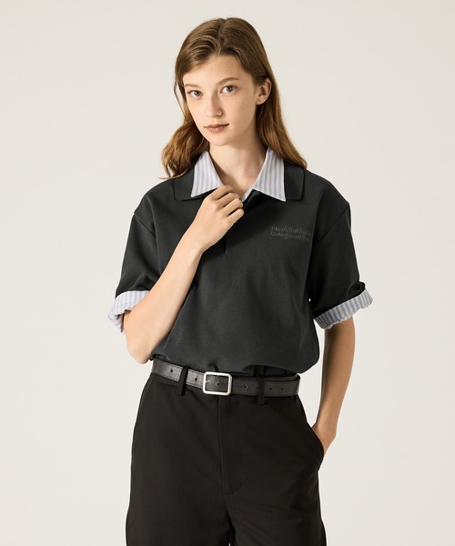 「CLEL」 半袖ポロシャツ X-SMALL ネイビー メンズ_画像6