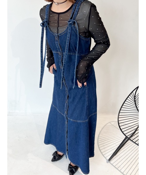 「JUMELLE」 キャミソールワンピース MEDIUM ブルー レディース_画像2