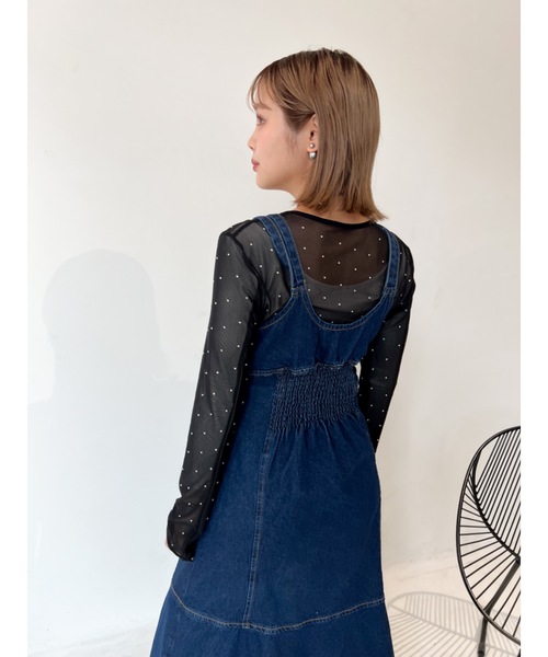 「JUMELLE」 キャミソールワンピース MEDIUM ブルー レディース_画像3