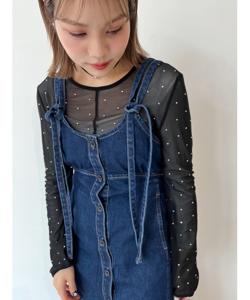 「JUMELLE」 キャミソールワンピース MEDIUM ブルー レディース_画像4