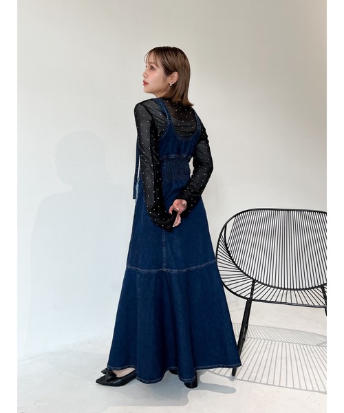 「JUMELLE」 キャミソールワンピース MEDIUM ブルー レディース_画像5