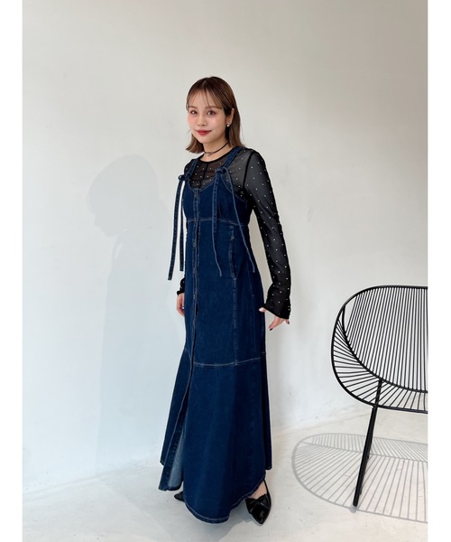 「JUMELLE」 キャミソールワンピース MEDIUM ブルー レディース_画像6