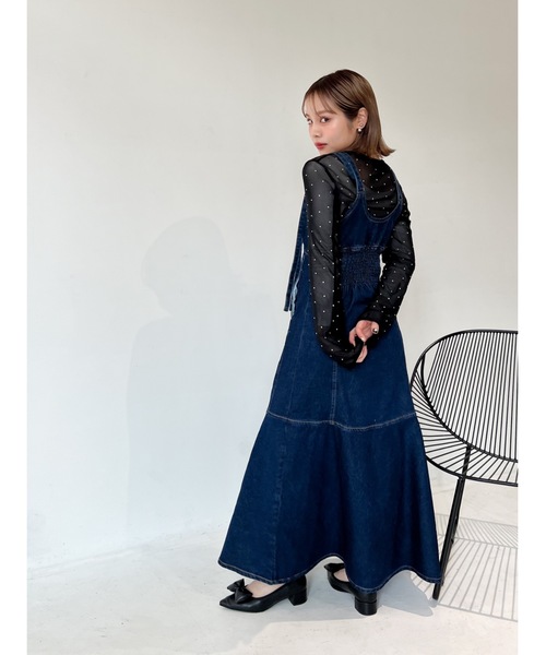 「JUMELLE」 キャミソールワンピース MEDIUM ブルー レディース_画像8