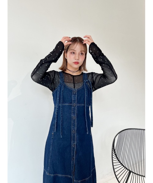 「JUMELLE」 キャミソールワンピース MEDIUM ブルー レディース_画像9