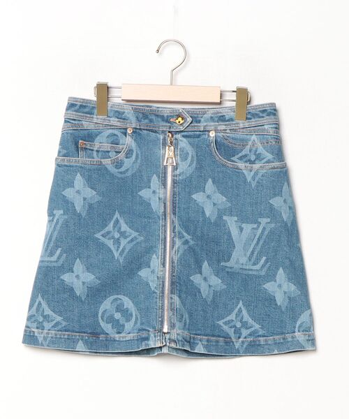 LOUIS VUITTON（ルイ・ヴィトン） モノグラムデニムスカート 38 ブルー