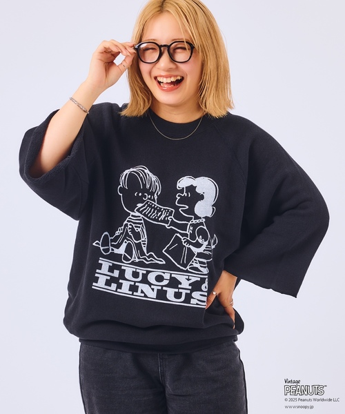 「Vintage PEANUTS」 スウェットカットソー「SPORTS WEARコラボ」 X-LARGE グレー メンズ_画像5